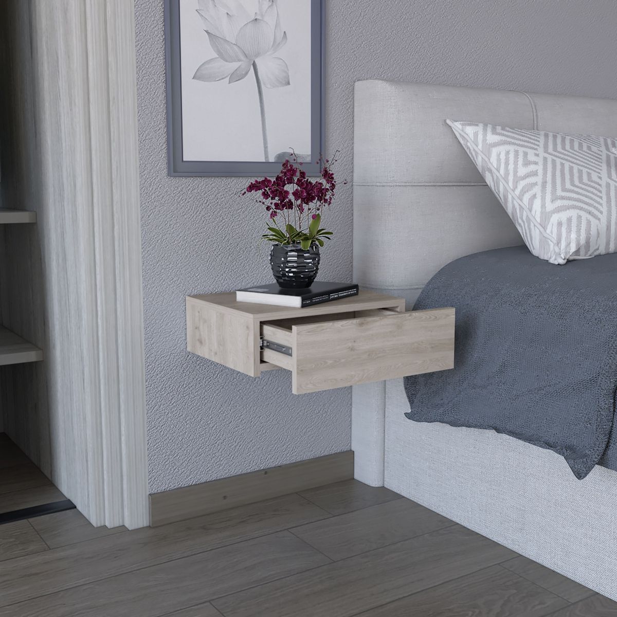 TUHOME - Velador Milano Flotante Ceniza Tuhome