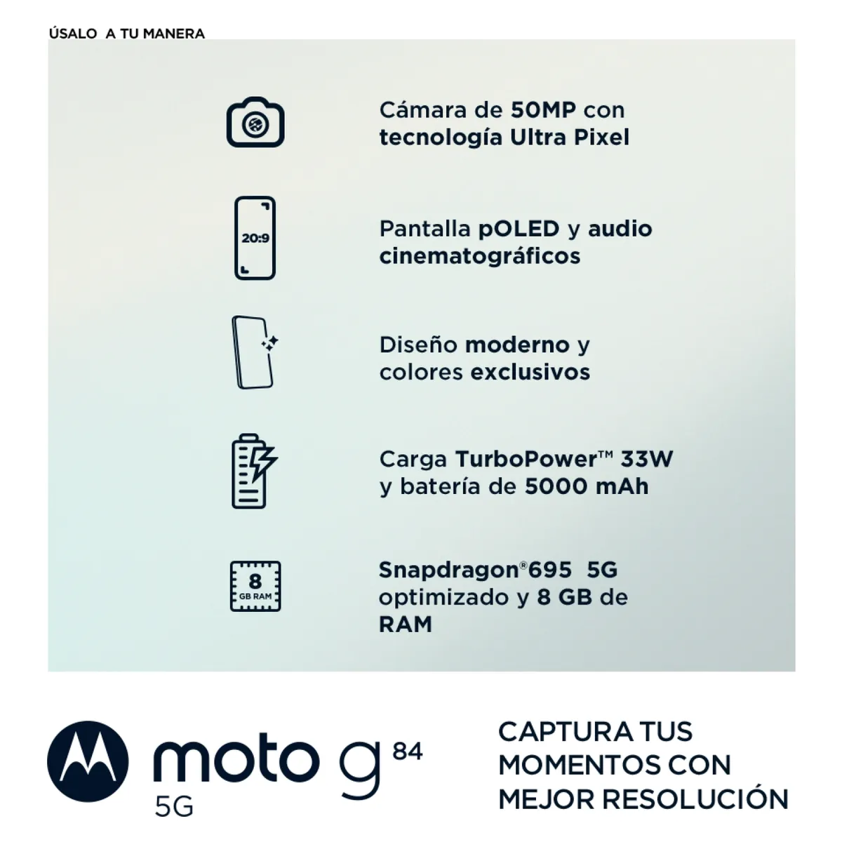MOTOROLA - Celular Motorola Moto G84 5G 256GB
