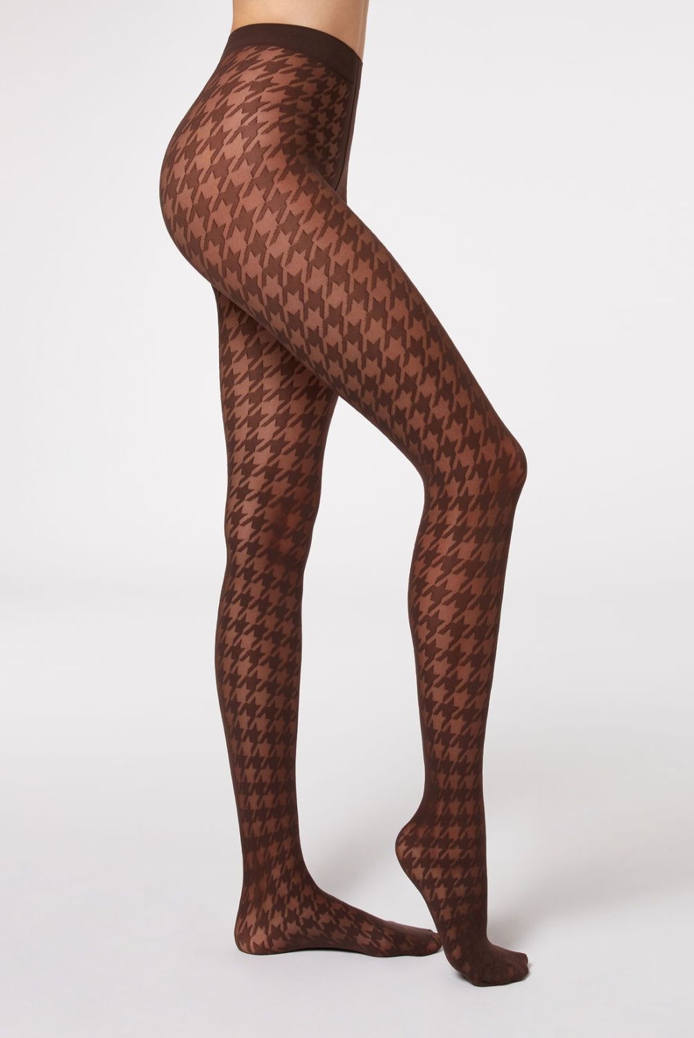CALZEDONIA - Pantys Transparentes Pied De Poule 30 Deniers Mujer Calzedonia