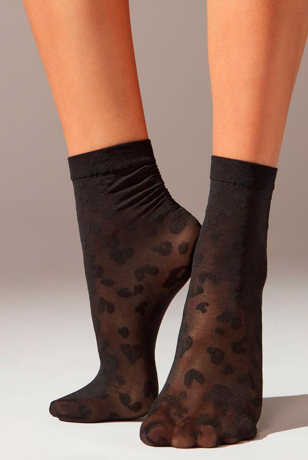 CALZEDONIA - Calcetines Cortos Transparentes con Estampado Animal Mujer Calzedonia