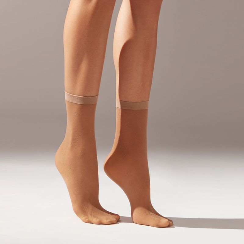 CALZEDONIA - Calcetines Cortos de Red Rombos Eco Mujer Calzedonia