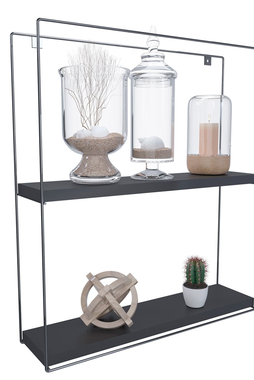 VEKKAHOME - Repisa Cuadrada Total Black Vekkahome