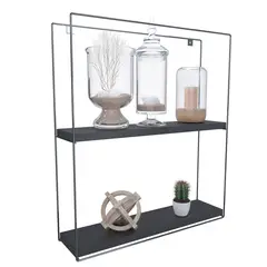 VEKKAHOME - Repisa Cuadrada Total Black