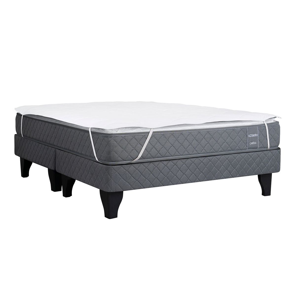 CELTA - Cama Europea Altamira Celta King + Cubre Colchón