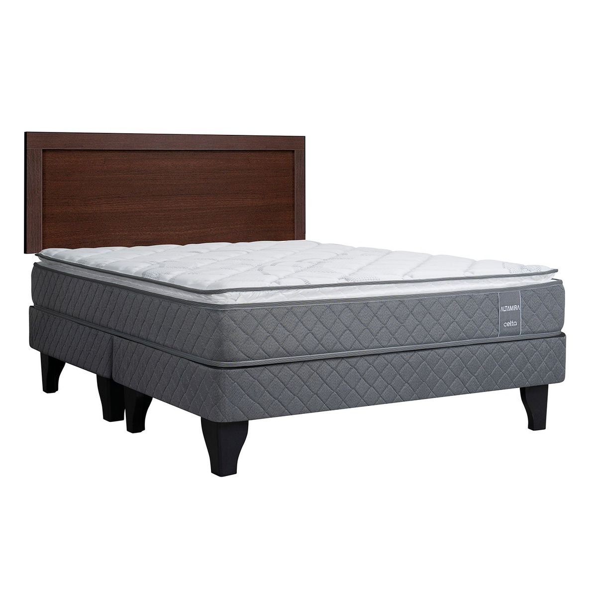 CELTA - Cama Europea Altamira Celta 2 Plazas Base Dividida + Respaldo Pamplona