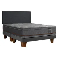 Cama Europea Everest Copper 2 Plazas Base Dividida + Respaldo Everest