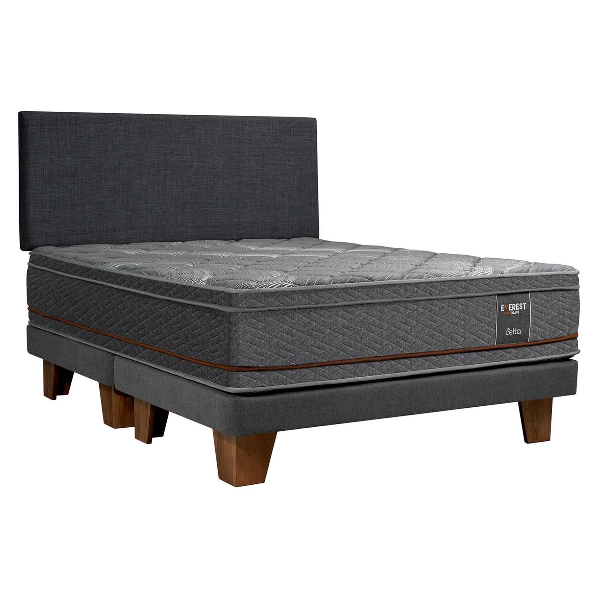 CELTA - Cama Europea Everest Copper Celta King + Respaldo Everest