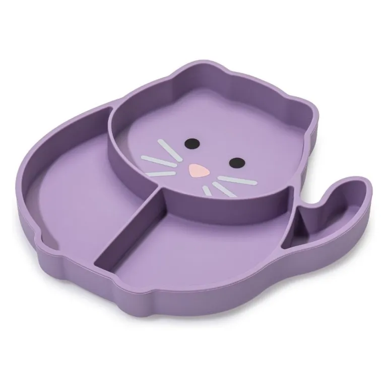 Plato De Silicona Con Succion Gato