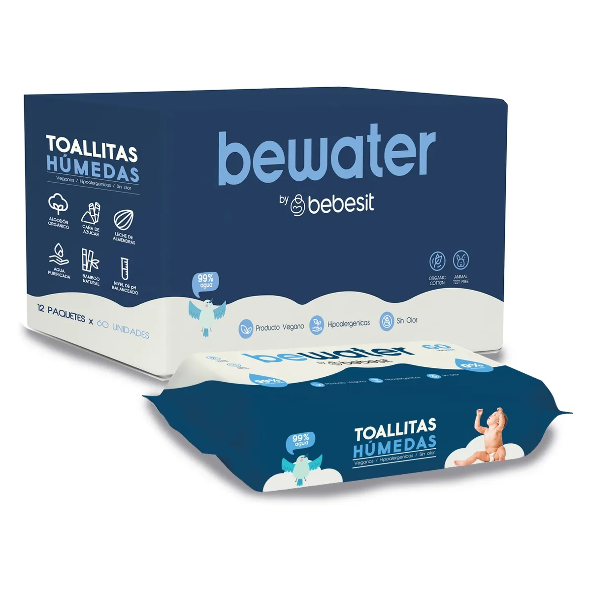 BEBESIT - Toallas Húmedas Be Water 12 Unidades Bebesit
