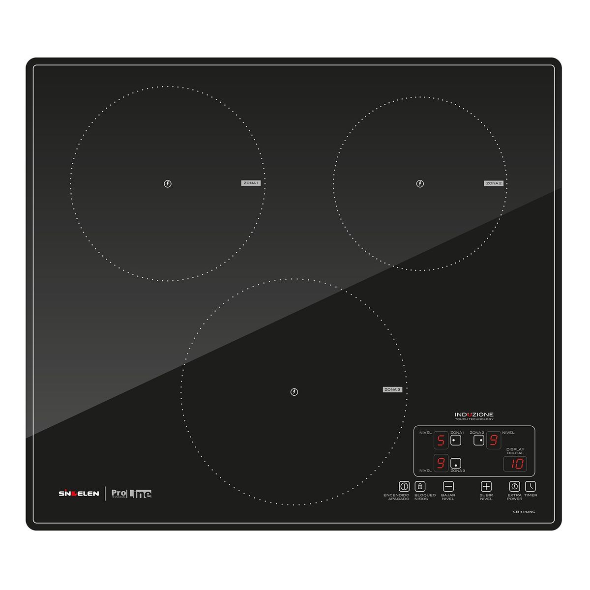SINDELEN - Encimera Cei-4342Ng Induc 3Z Sindelen
