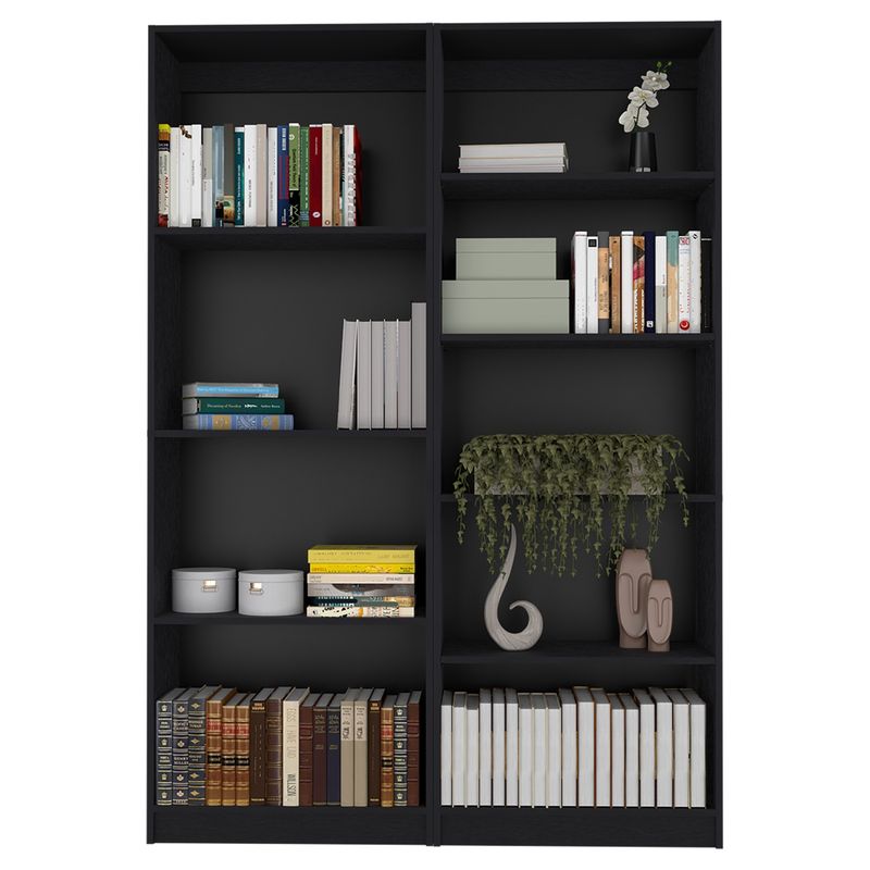 TUHOME - Combo Estante 4 Repisas + Estante 5 Repisas Negro Tuhome