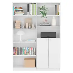 TUHOME - Combo Estante 62 + Estante 2 Puertas Blanco