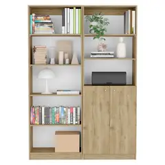 TUHOME - Combo Estante 62 + Estante 2 Puertas Beige