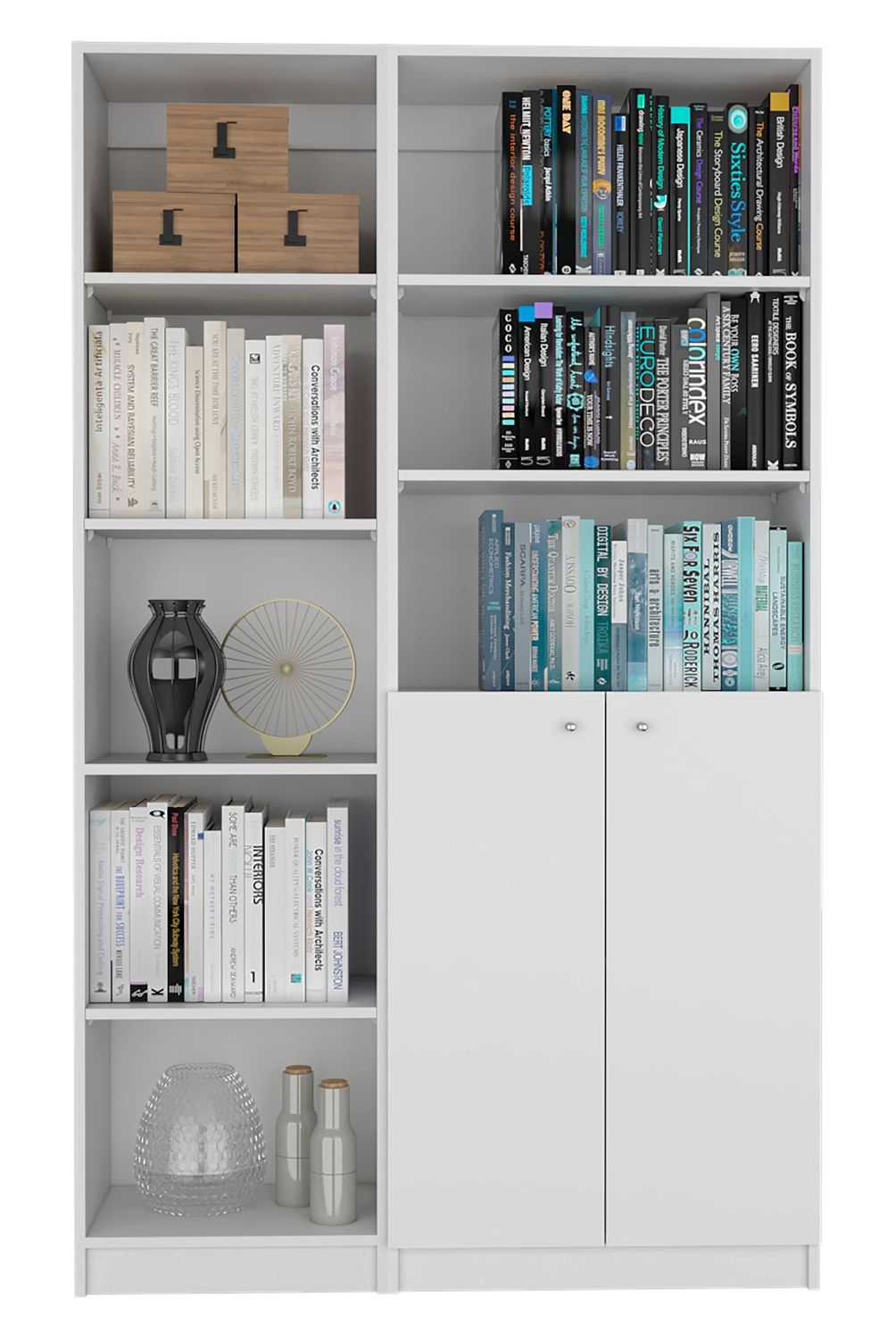 TUHOME - Combo Estante 45 + Estante 2 Puertas Blanco Tuhome
