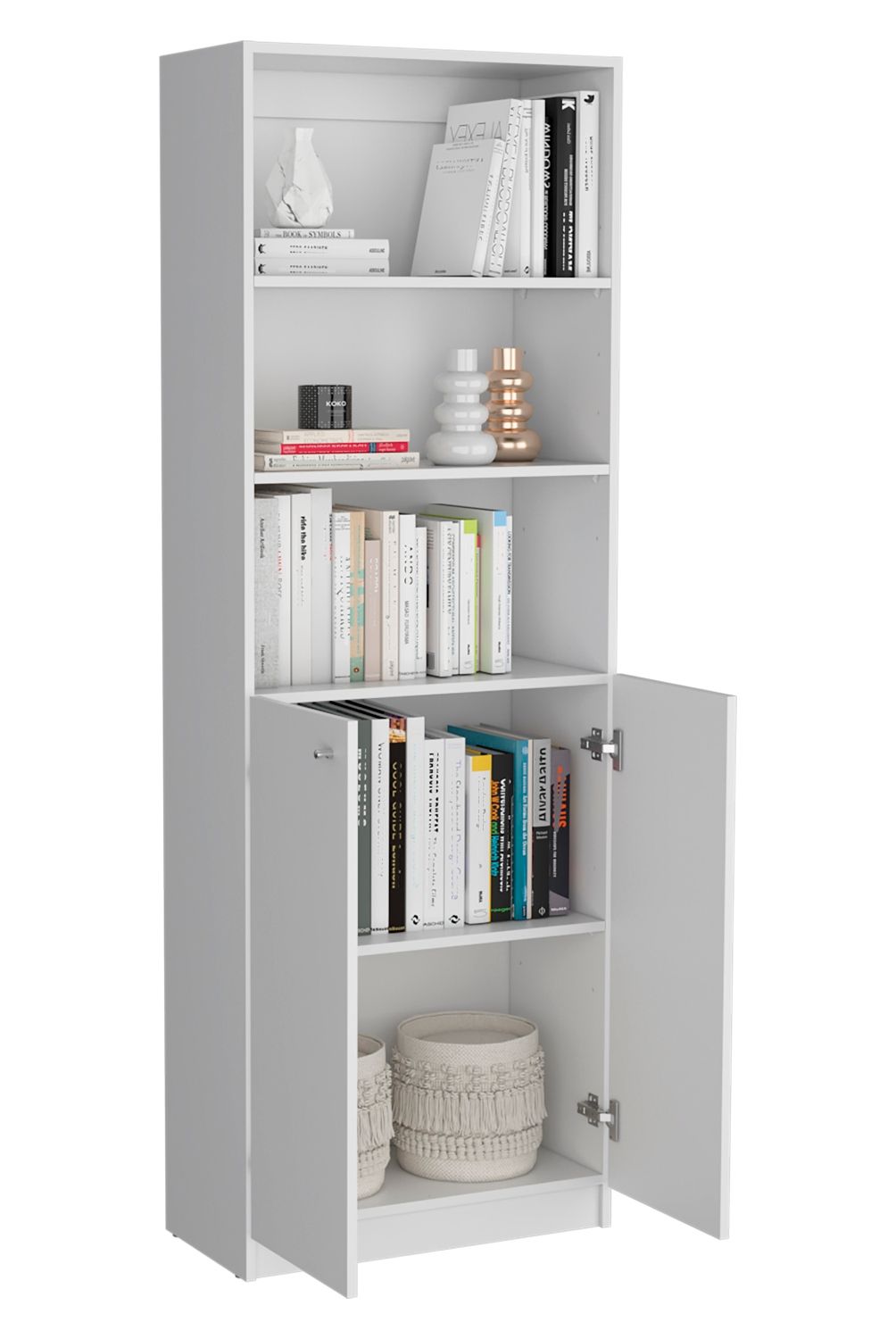 TUHOME - Combo Estante 45 + Estante 2 Puertas Blanco Tuhome