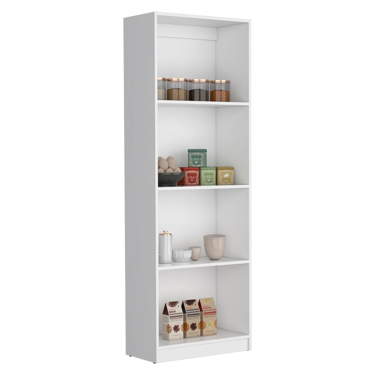 TUHOME - Combo Estante 4 Repisas + Estante 2 Puertas + Estante 5 Repisas Blanco Tuhome