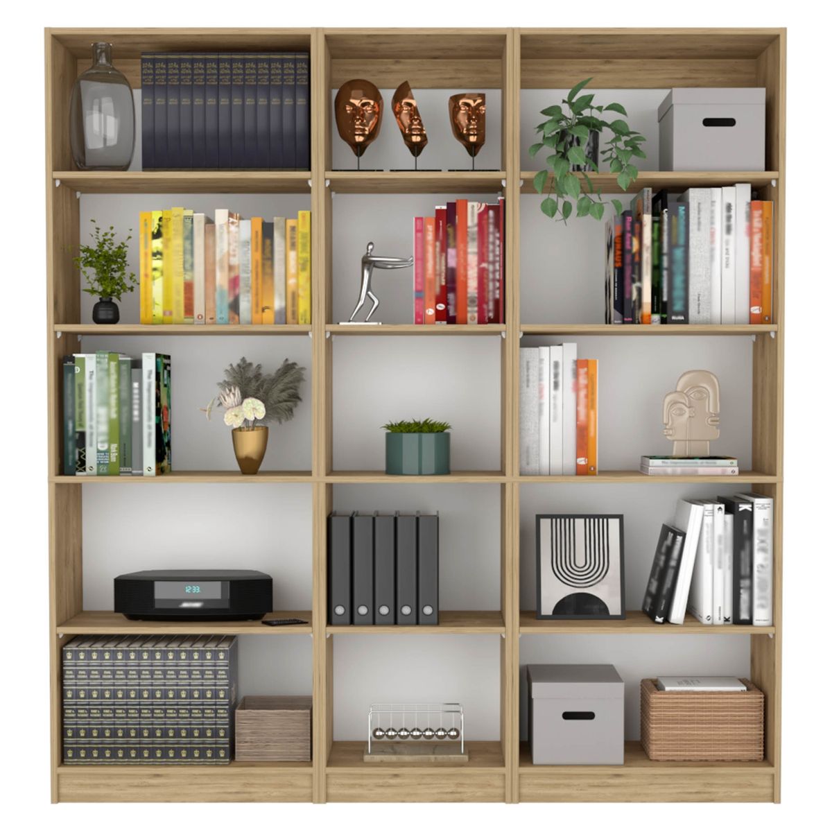 TUHOME - Combo 3 Estante De 5 Repisas Negro Tuhome