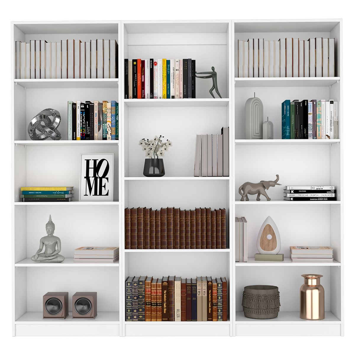 TUHOME - Combo 2 Estante 5 Repisas + Estante 4 Repisas Negro Tuhome