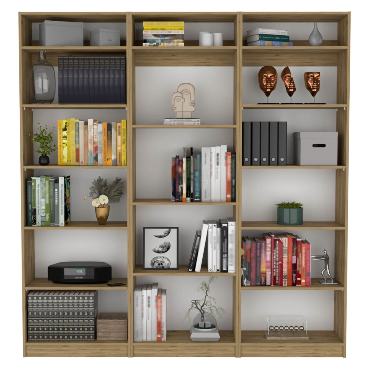 TUHOME - Combo 2 Estantes 6 Repisas + Estante 5 Repisas Negro Tuhome