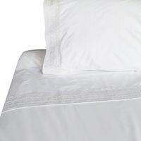 Juego De Sábanas 180 Hilos Broderie Blanca 1 Plaza