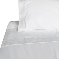 Juego De Sábanas 180 Hilos Broderie Blanca 1.5 Plaza