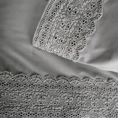 Imagen 2 del producto Juego De Sábanas 180 Hilos Broderie Gris 1.5 Plazas