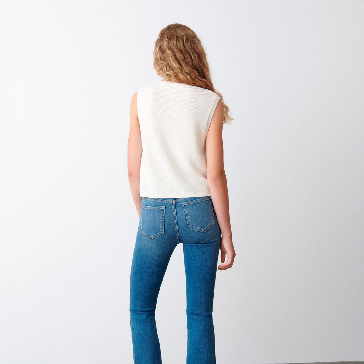 BROWNIE - Chaleco Cuello Redondo Punto Mujer Brownie