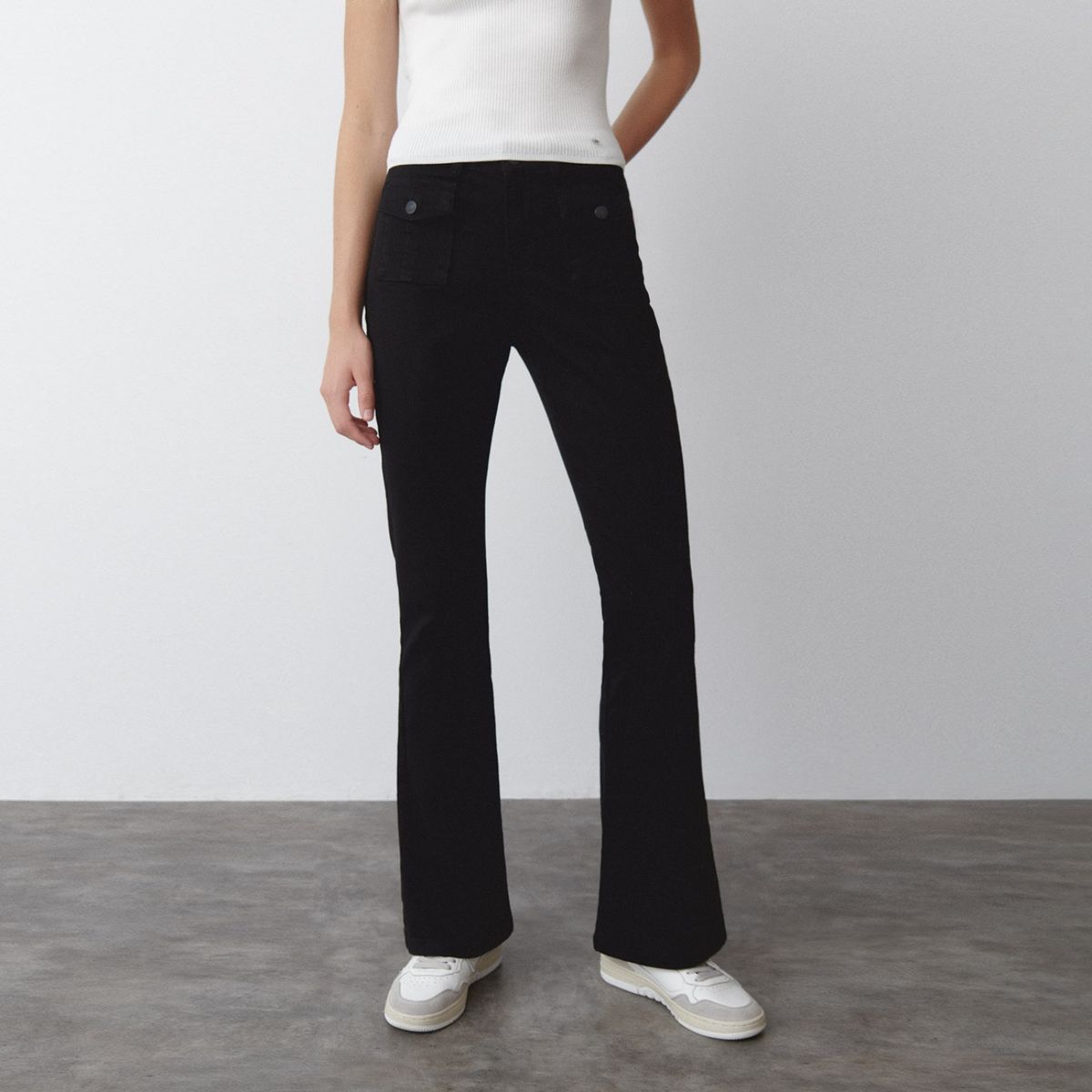 BROWNIE - Pantalón Campana Bolsillos Frontales Mujer Brownie