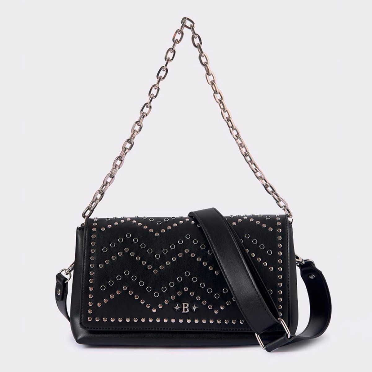 BROWNIE - Cartera Mediano Solapa Tachas Mujer Brownie