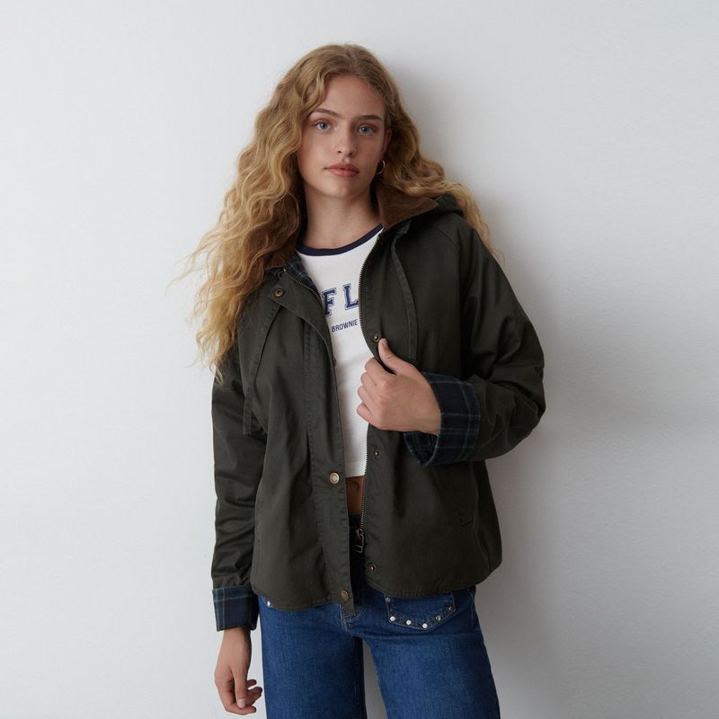 BROWNIE - Chaqueta Encerada Cropped Mujer Brownie