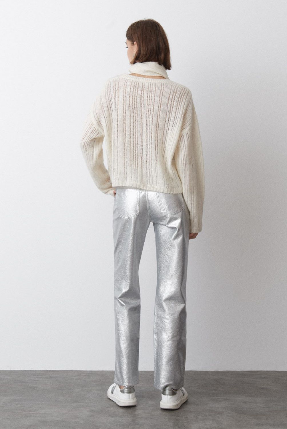 BROWNIE - Pantalón Metalizado Efecto Piel Mujer Brownie