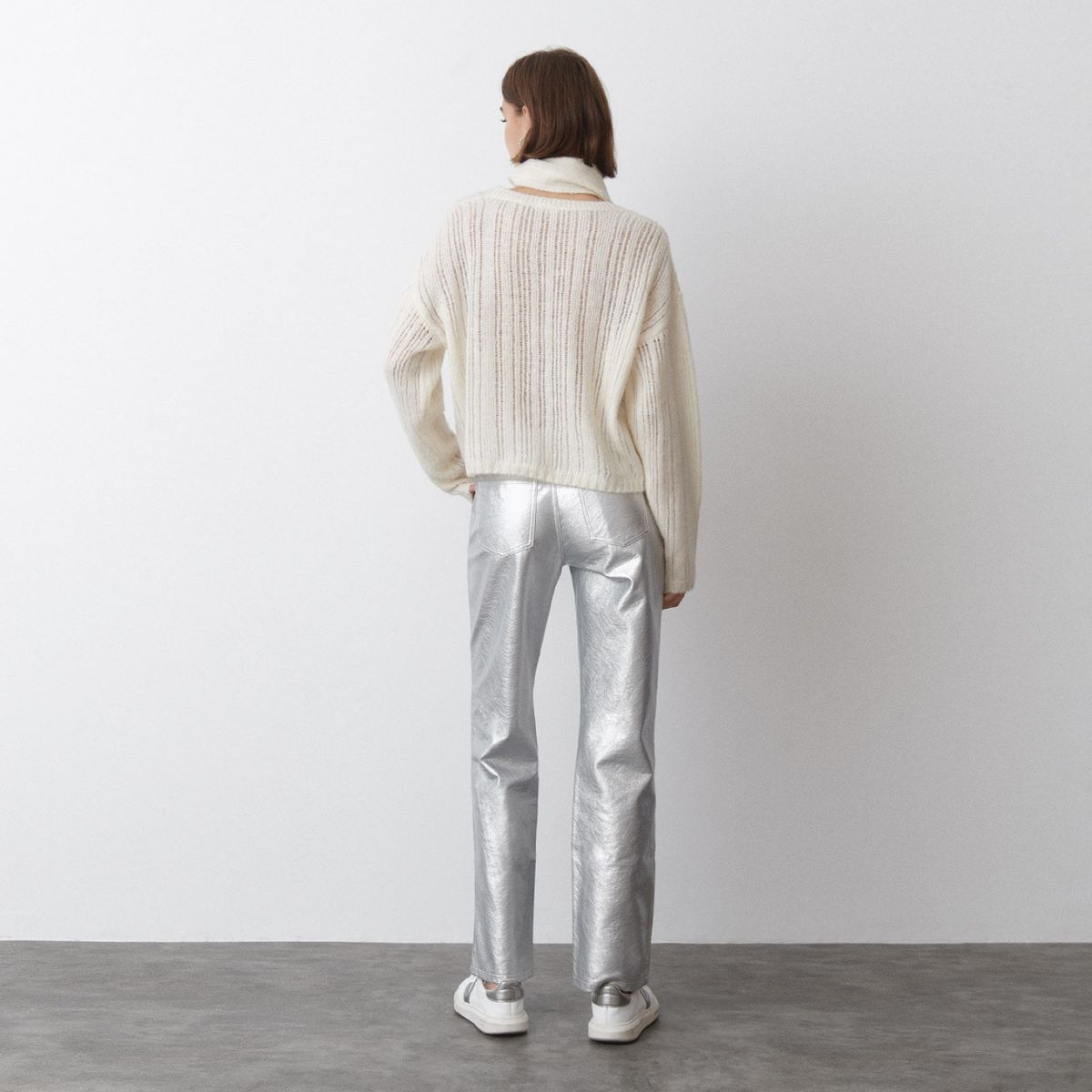 BROWNIE - Pantalón Metalizado Efecto Piel Mujer Brownie