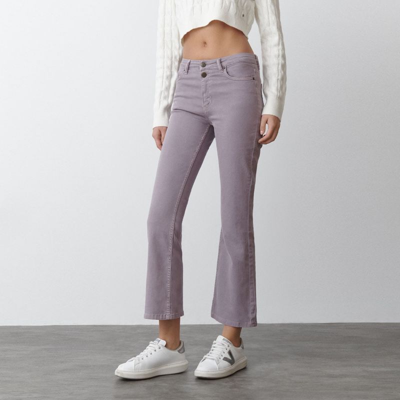 BROWNIE - Pantalón Flare Cropped Botones Mujer Brownie