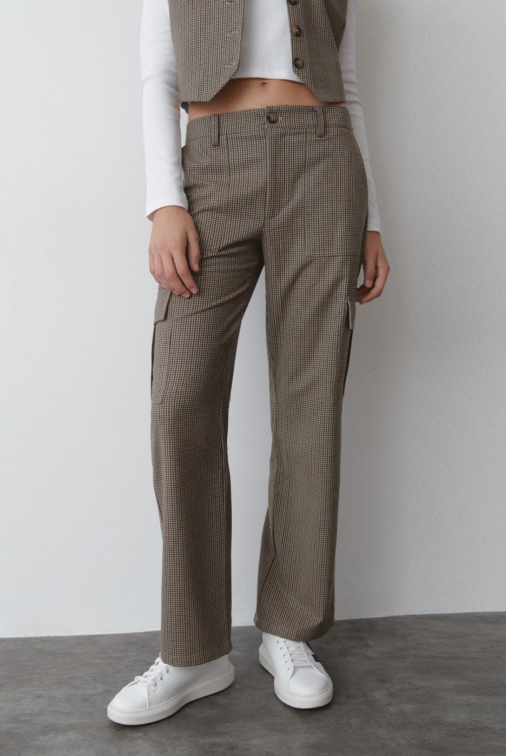 BROWNIE - Pantalón Cuadros Cargo Mujer Brownie