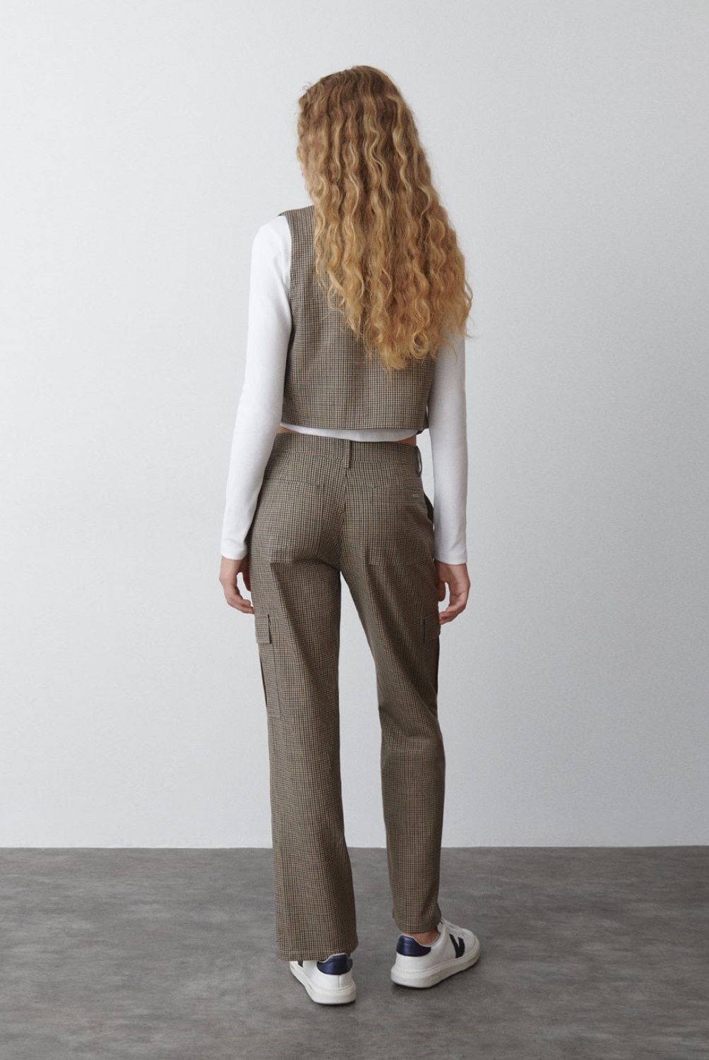 BROWNIE - Pantalón Cuadros Cargo Mujer Brownie