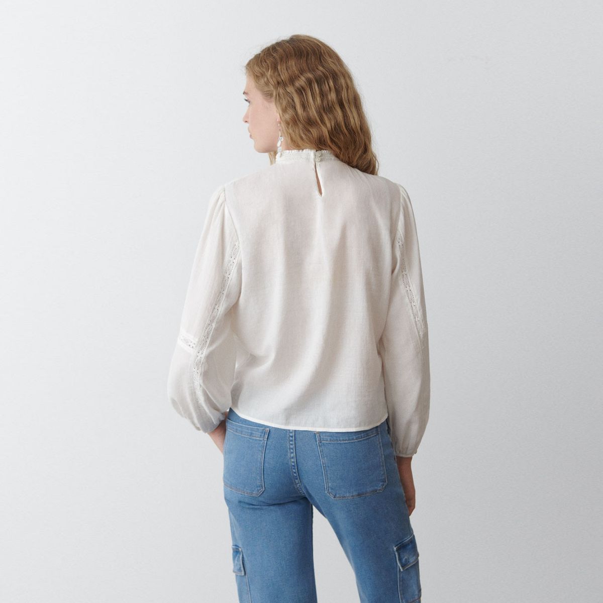 BROWNIE - Blusa Romantica Puntillas Mujer Brownie