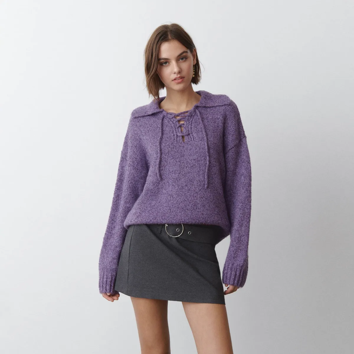 BROWNIE - Sweater Cuello Polo Cuerdas Mujer Brownie