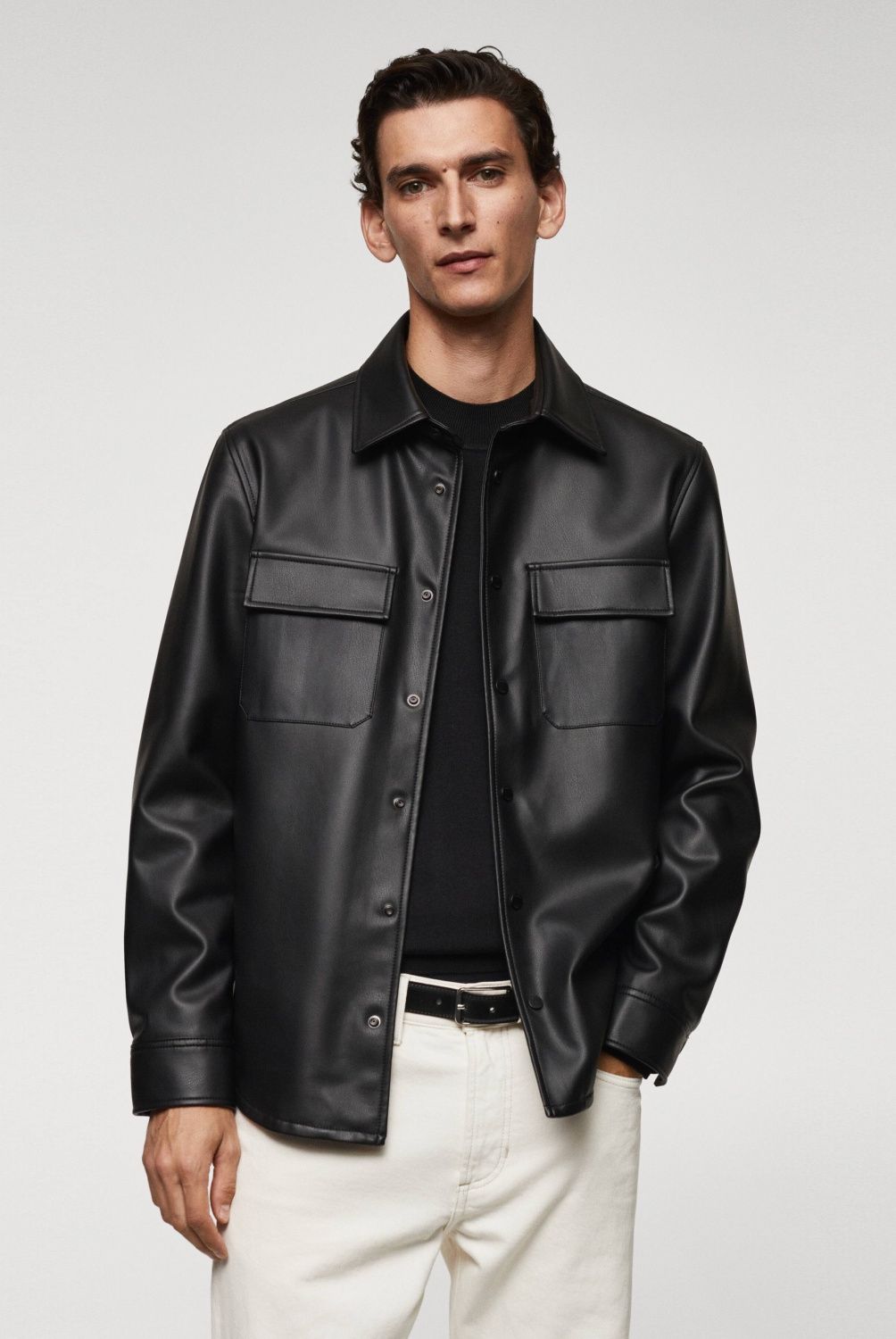 MANGO MAN - Chaqueta Efecto Piel Hombre Mango Man