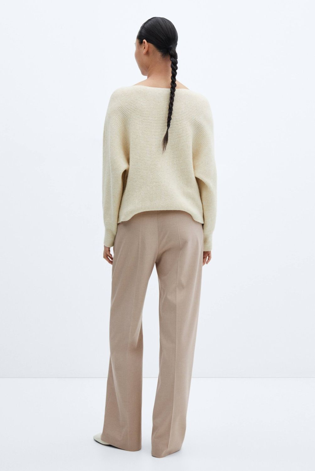 MANGO - Pantalón Wideleg Cintura Elástica Mujer Mango