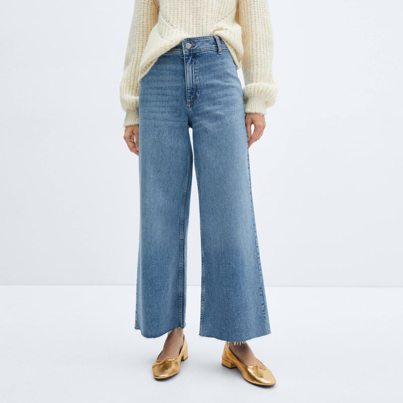 MANGO - Jeans Culotte Catherin Tiro Alto Mujer Mango