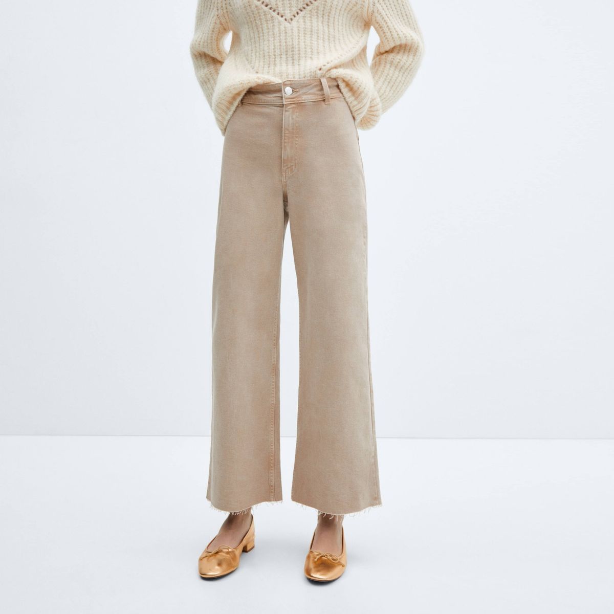 MANGO - Jeans Culotte Catherin Tiro Alto Mujer Mango