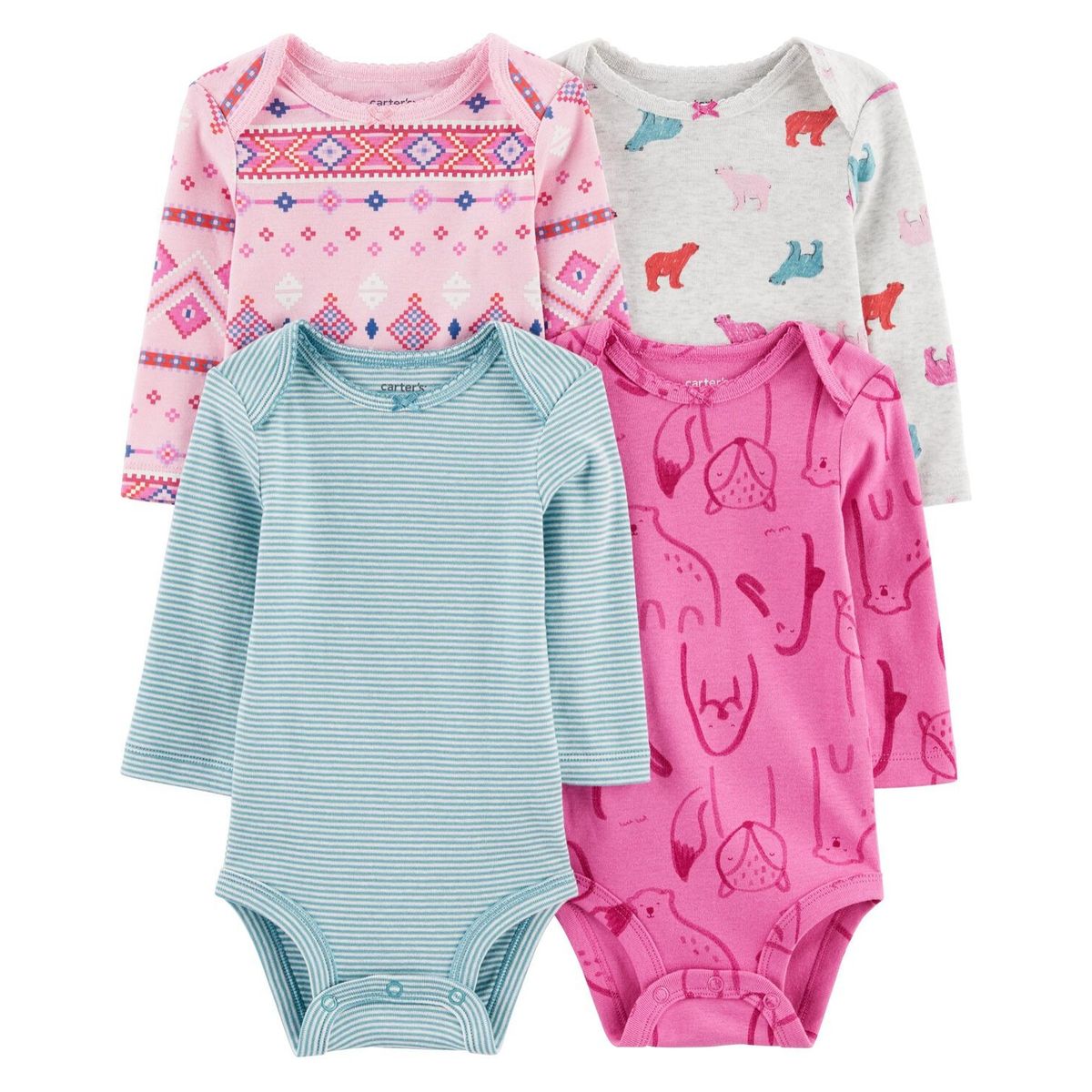 CARTER'S - Pack De Bodys 4 Unidades Bebe Niña Carter's