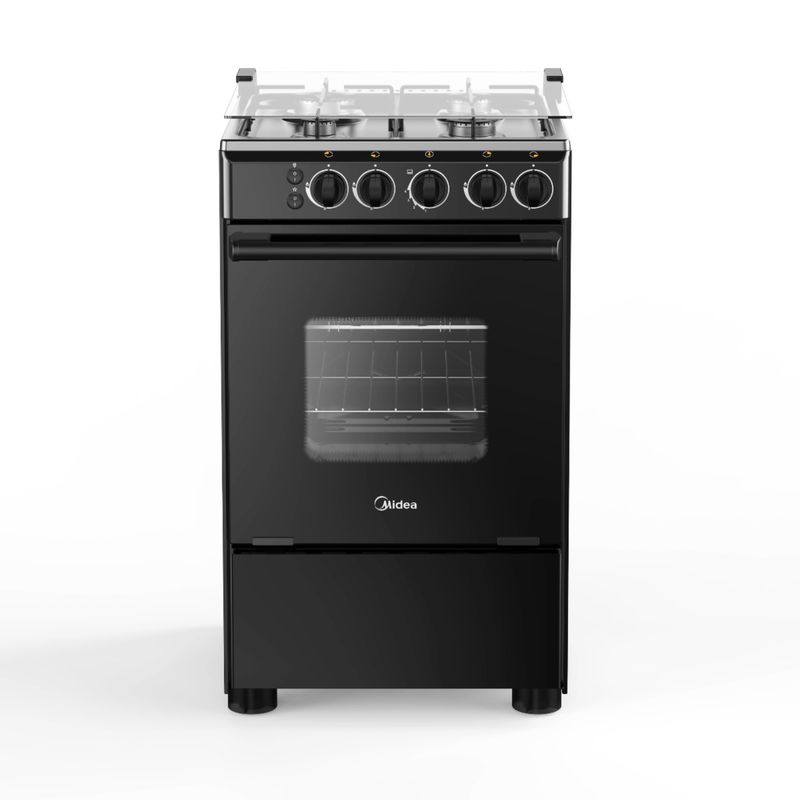 MIDEA - Cocina 4 Quemadores Horno de 53.6 Lt Gas Licuado Mcg-4Qsg20Nsbk Midea