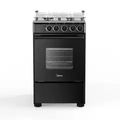 MIDEA - Cocina 4 Quemadores Horno de 53.6 Lt Gas Licuado Mcg-4Qsg20Nsbk