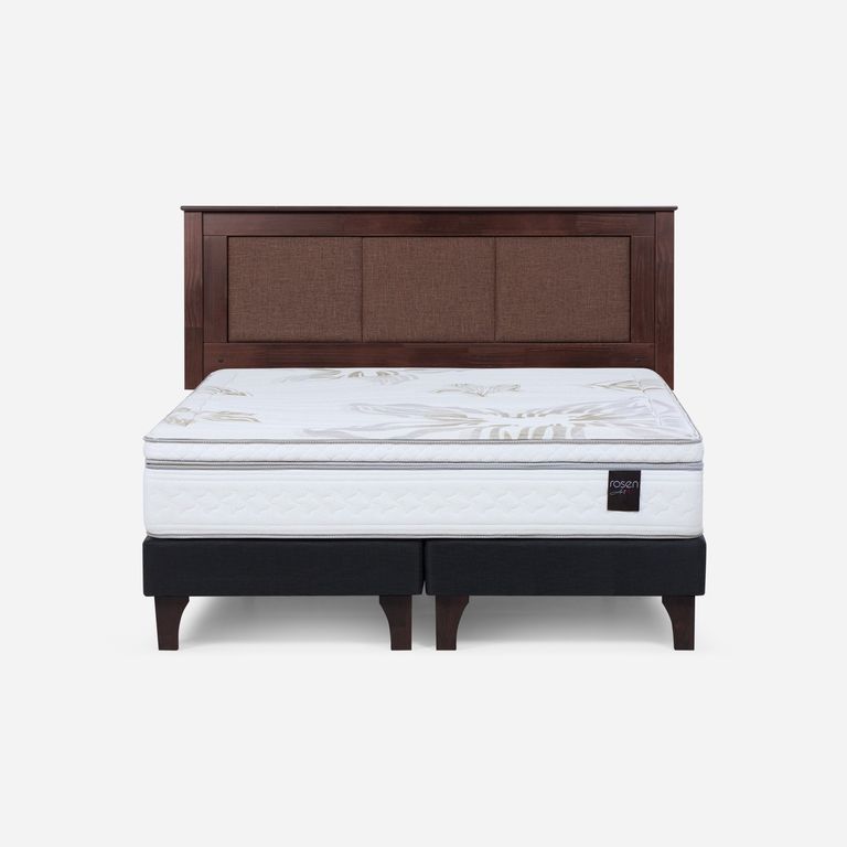 ROSEN Cama Europea Art 4 2 Plazas x 2.00mt Base Dividida + Respaldo