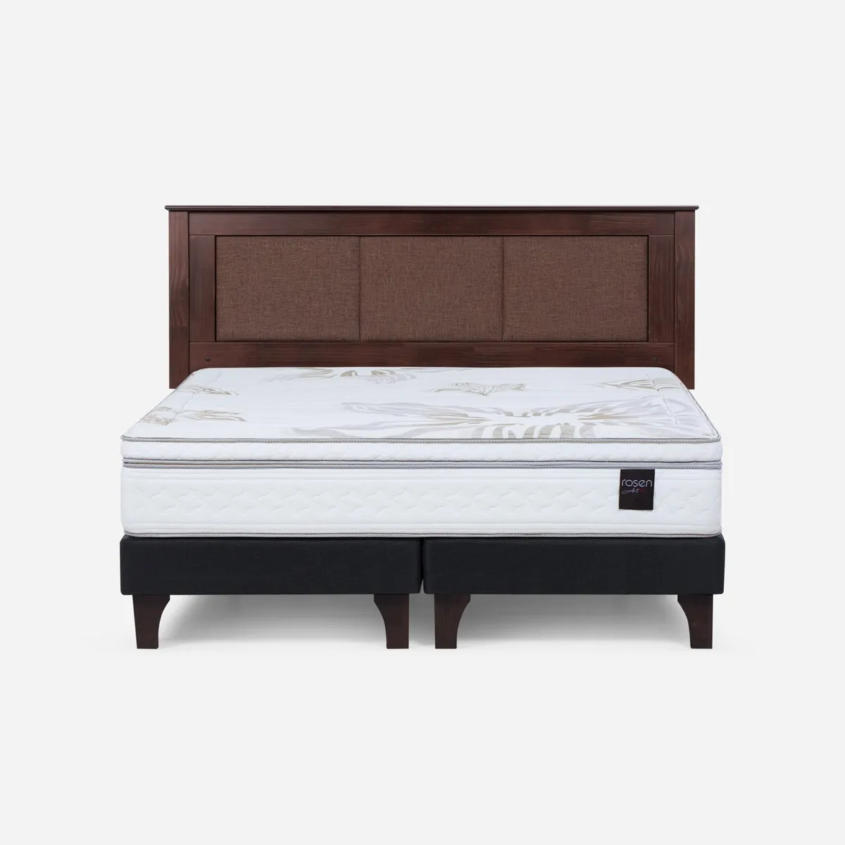 ROSEN - Cama Europea Art 4 King x 2.00mt Base Dividida + Respaldo Rosen