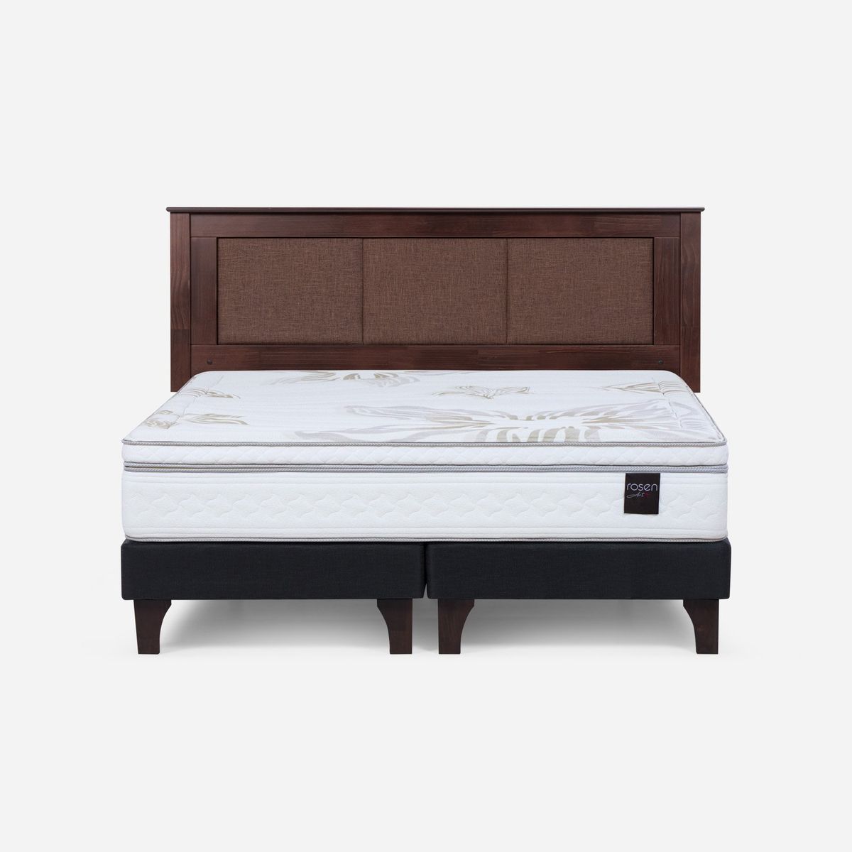 ROSEN - Cama Europea Art 4 King x 2.00mt Base Dividida + Respaldo Rosen