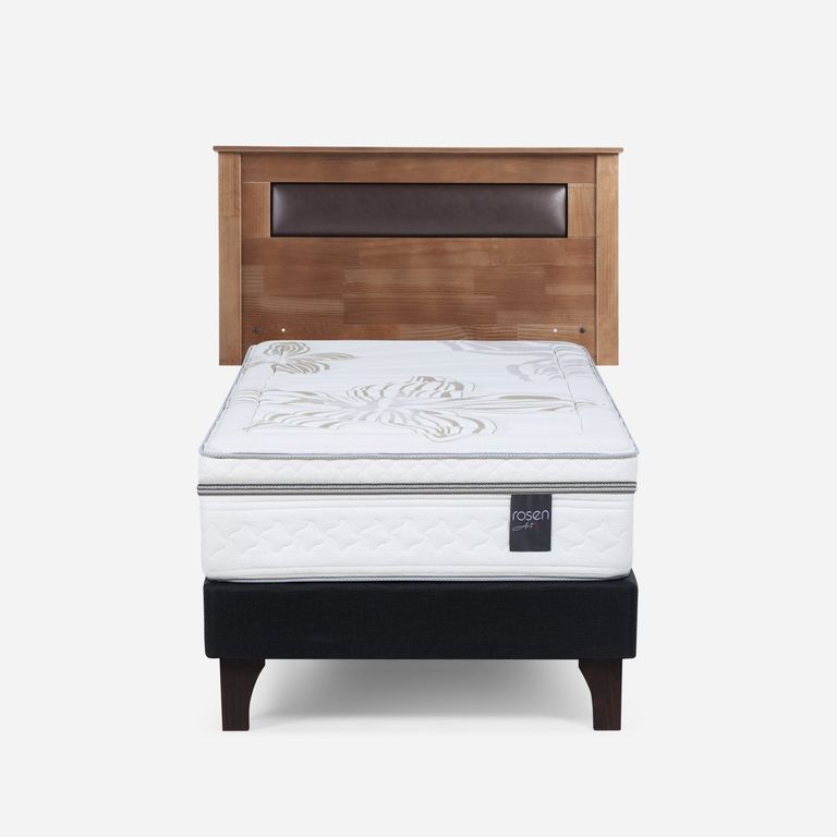 ROSEN Cama Europea Art 4 1.5 Plazas x 2.00mt + Respaldo