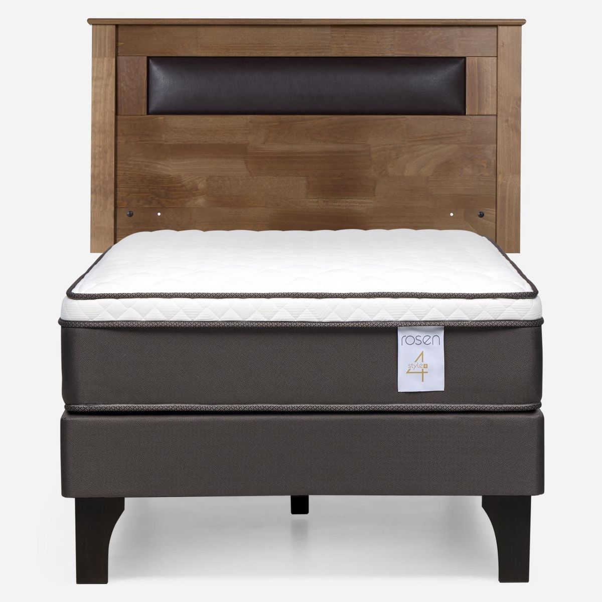 ROSEN - Cama Europea New Style 4 Plus 1 Plaza x 2.00 mt  + Respaldo Rosen