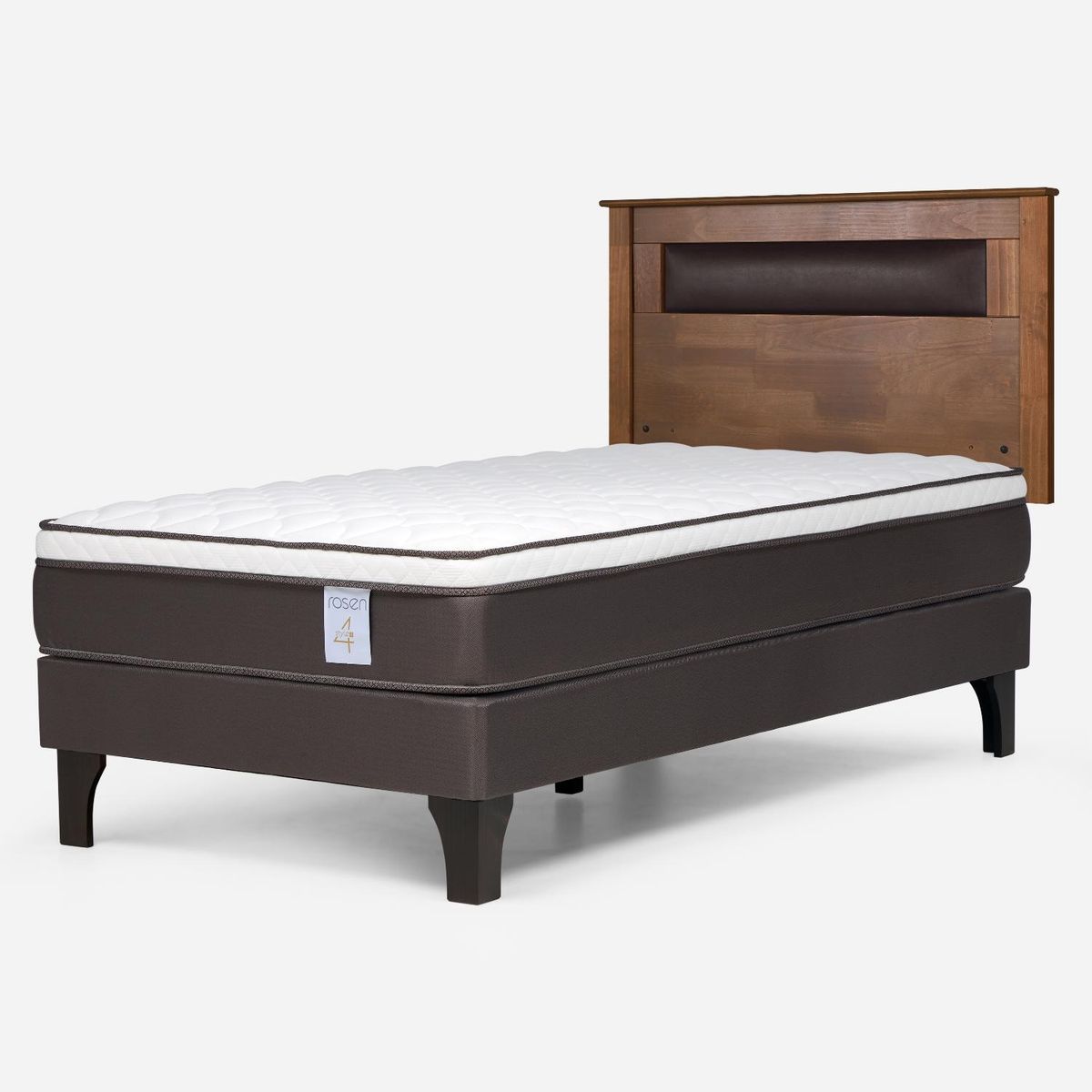 ROSEN - Cama Europea New Style 4 Plus 1 Plaza x 2.00 mt  + Respaldo Rosen